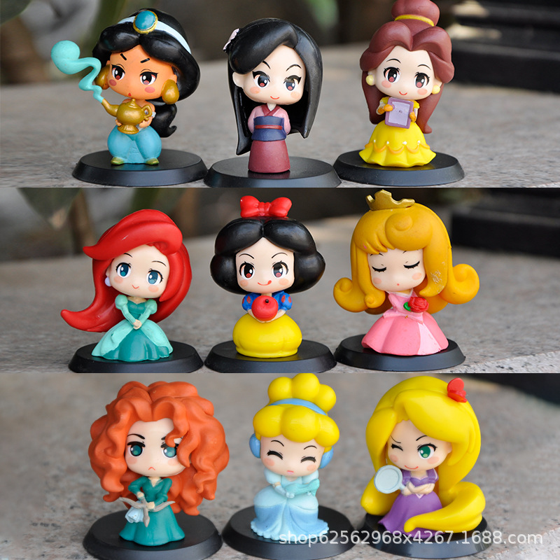 Desk Setup Kit - 9 pièces/ensemble Figurine d'action Princesse Anime