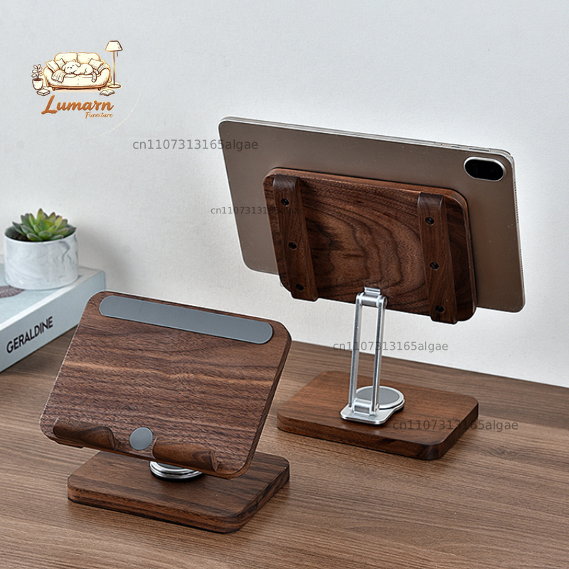 Desk Setup With Ipad - Support pour iPad en noyer noir