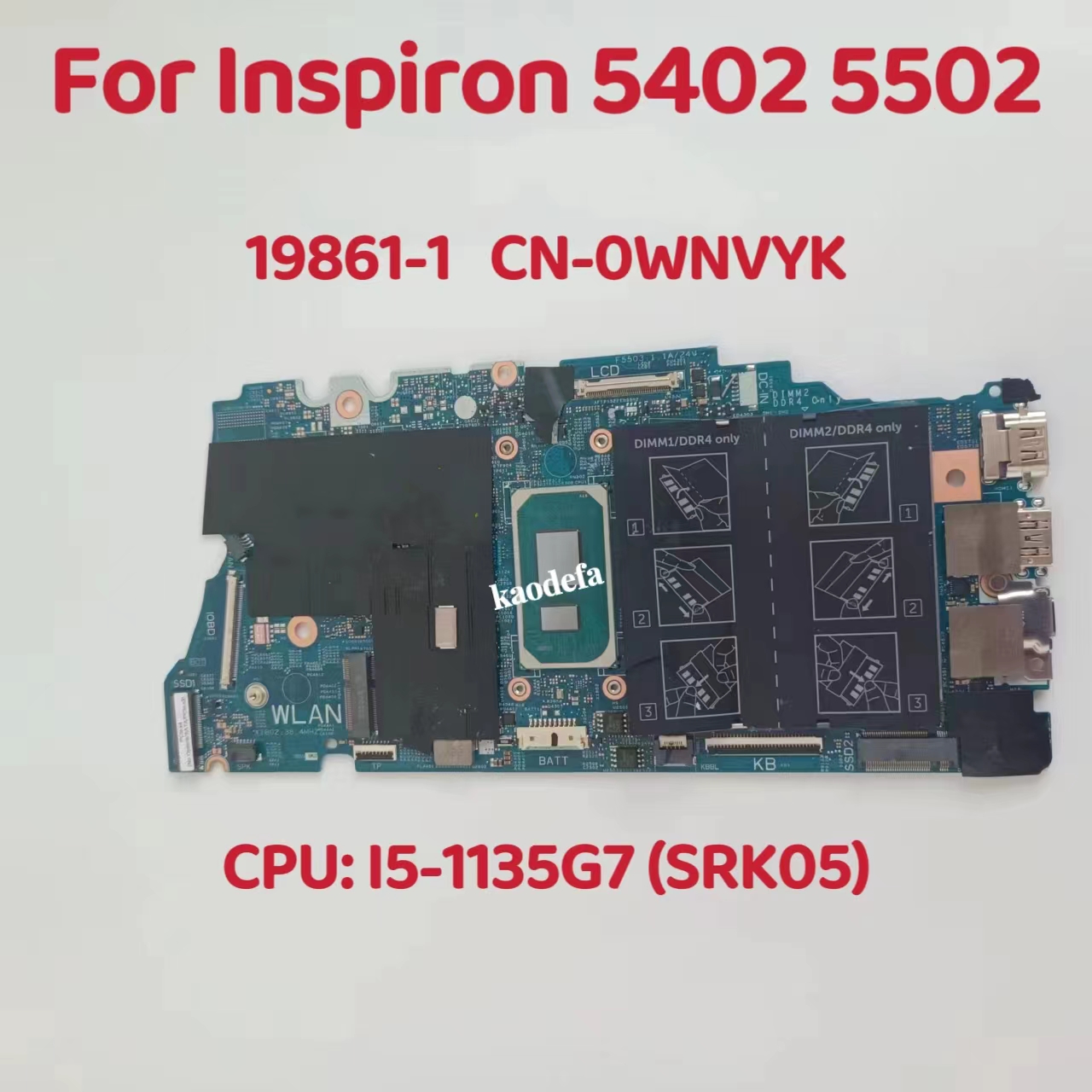 Intel Cpu Core I7 - 19861-1 carte mère pour Dell Inspiron