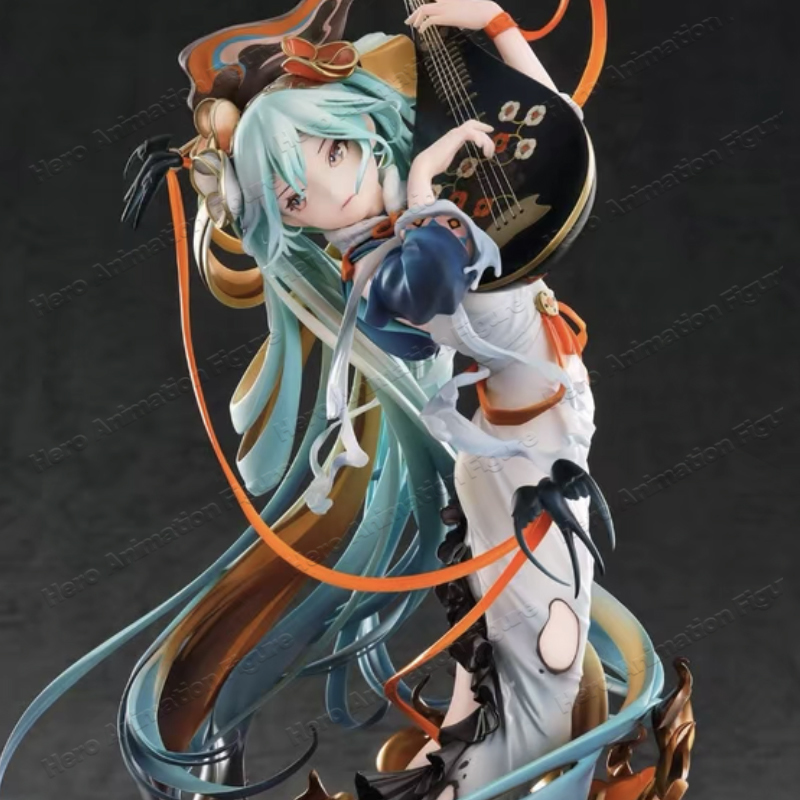 Desk Setup With Tv - Figurine Hatsune Miku à cheveux longs