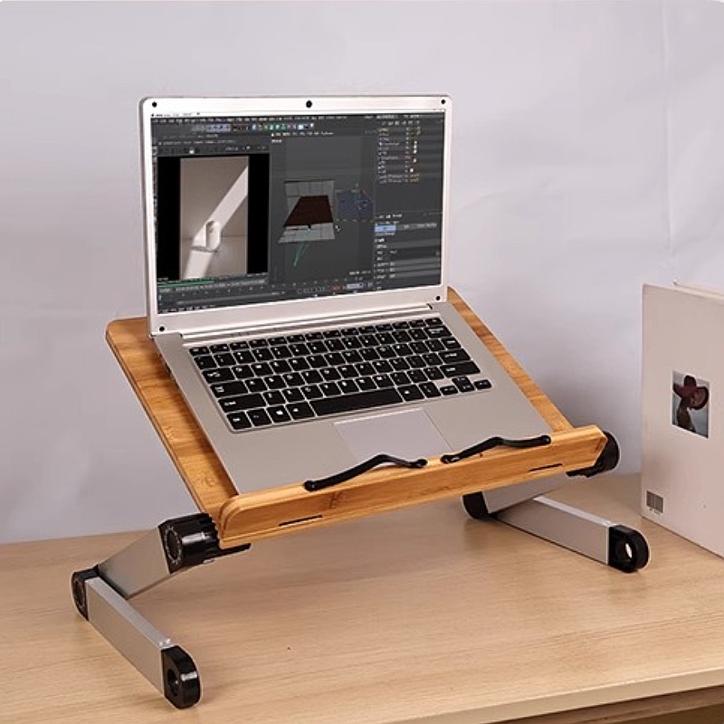 Desk Setup With Ipad - Table de lit réglable en bambou,
