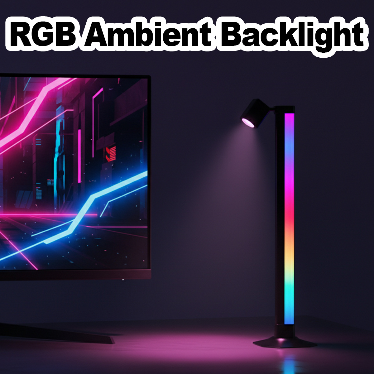 Desk Setup With Tv - Barre lumineuse intelligente LED RGB, synchronisation