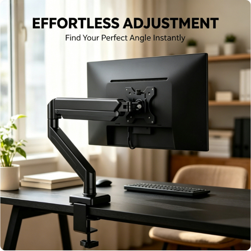 Desk Setup Monitor Arm - Support de moniteur simple réglable en