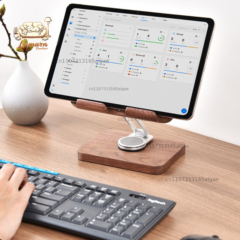 Support pour iPad en noyer noi - Desk Setup With Ipad avis et prix